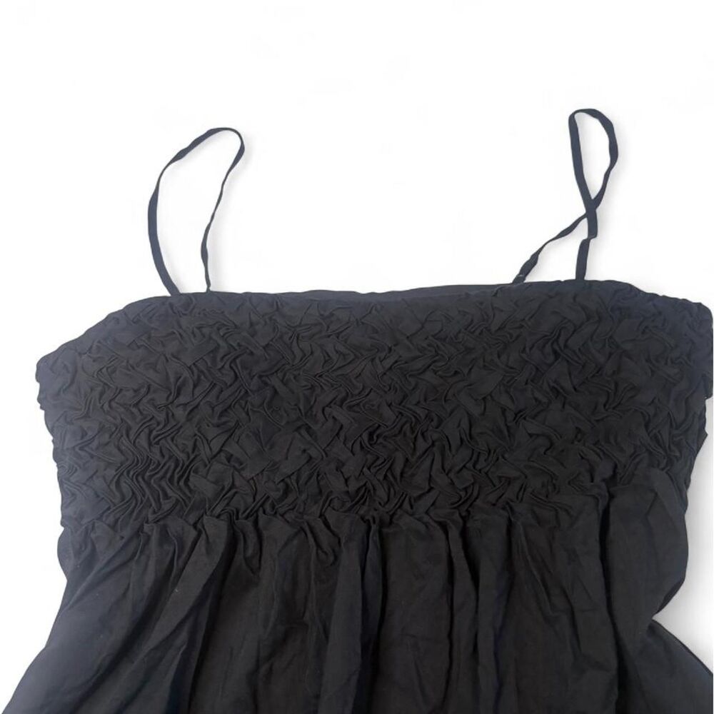 Liz Claiborne Women's Black Crinkle Bust Empire Waist Babydoll Dress Size S